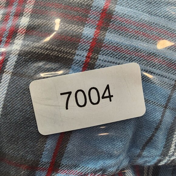 Mens Cremeux Classic Blue & Red Plaid Shirt Long Sleeve Button Down Size L - Picture 8 of 8